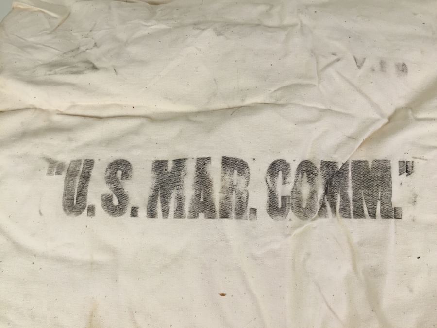 Collection Of 8 Large White Canvas U.S. Mar. Comm. Bags Mailbags Mail [Photo 3]