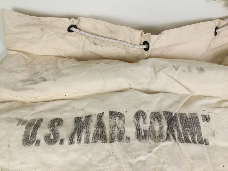 Collection Of 8 Large White Canvas U.S. Mar. Comm. Bags Mailbags Mail [Photo 9]