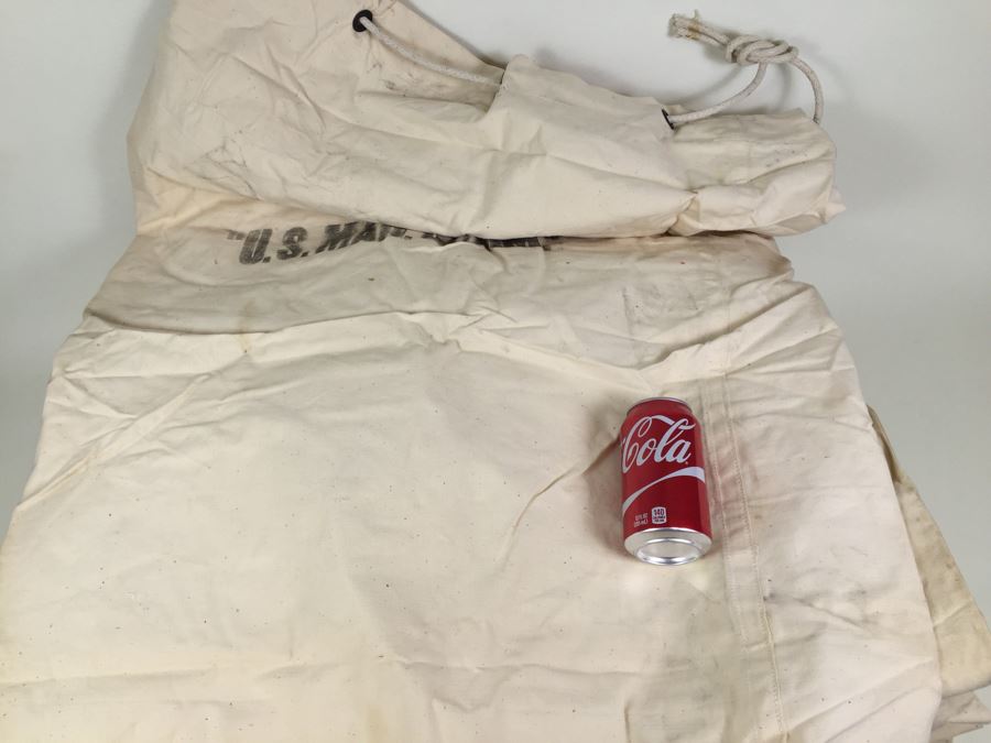 Collection Of 8 Large White Canvas U.S. Mar. Comm. Bags Mailbags Mail [Photo 2]