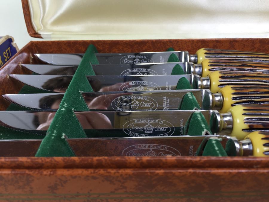 New Crown Crest Sheffield-England Stainless Steel Knives In Box And Quackenbush Nut Crackers New In Packaging [Photo 9]