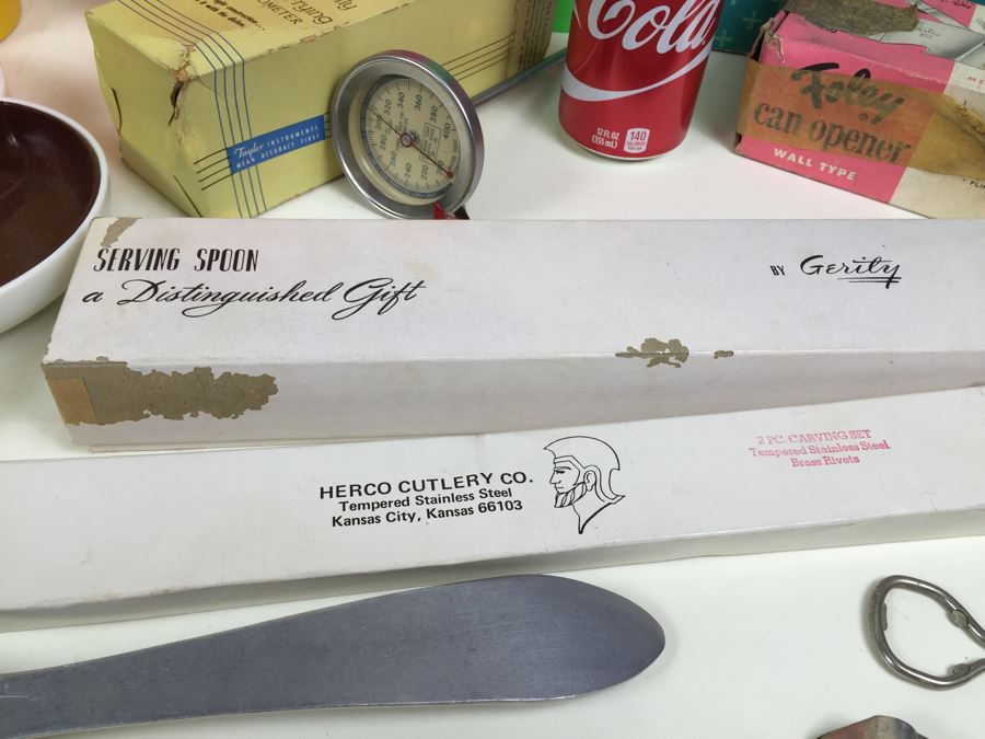 Various Vintage Kitchen Items And Appliances Including New Osterizer Blender And New Universal Can Opener-K [Photo 10]