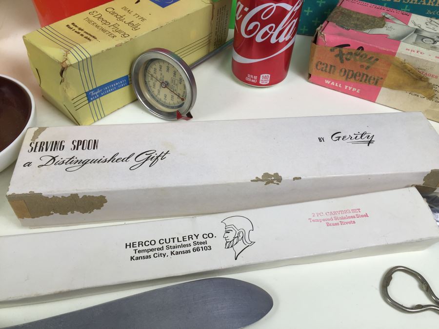 Various Vintage Kitchen Items And Appliances Including New Osterizer Blender And New Universal Can Opener-K [Photo 17]