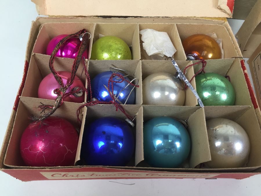 Various Vintage Glass Christmas Ornaments Ever Brite And ...