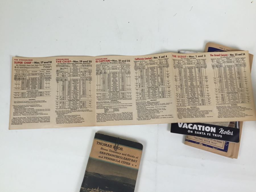1940's Santa Fe Trains Brochures And 1939 Thomas Bros. San Francisco Street Directory And Guide [Photo 10]