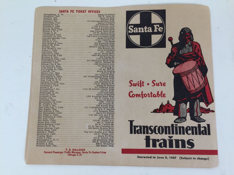 1940's Santa Fe Trains Brochures And 1939 Thomas Bros. San Francisco Street Directory And Guide [Photo 2]