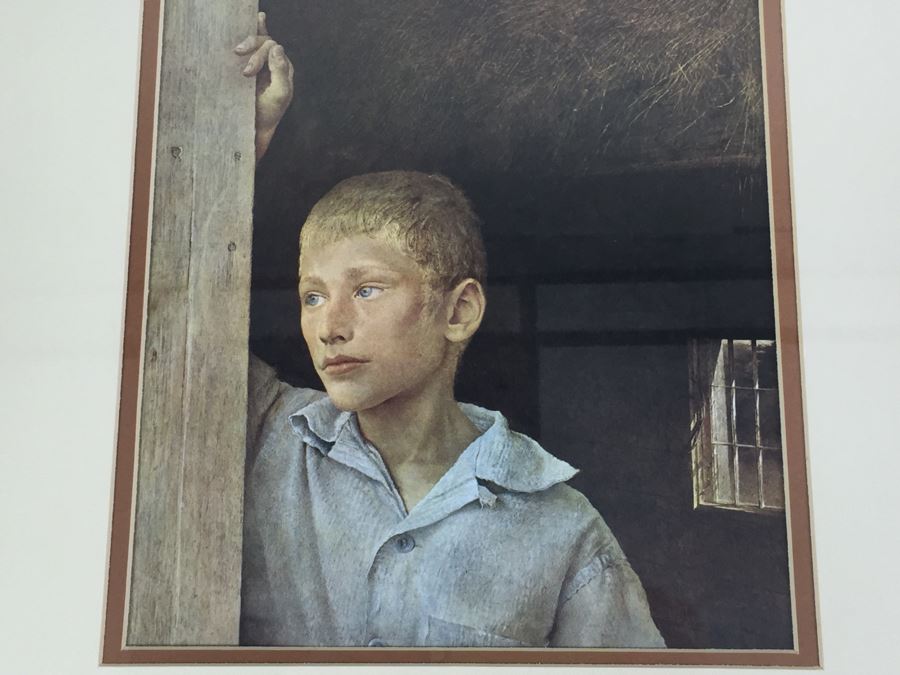 Framed Andrew Wyeth Print Titled Albert's Son From Collection Of Nasjonal Galleriet, Oslo [Photo 2]