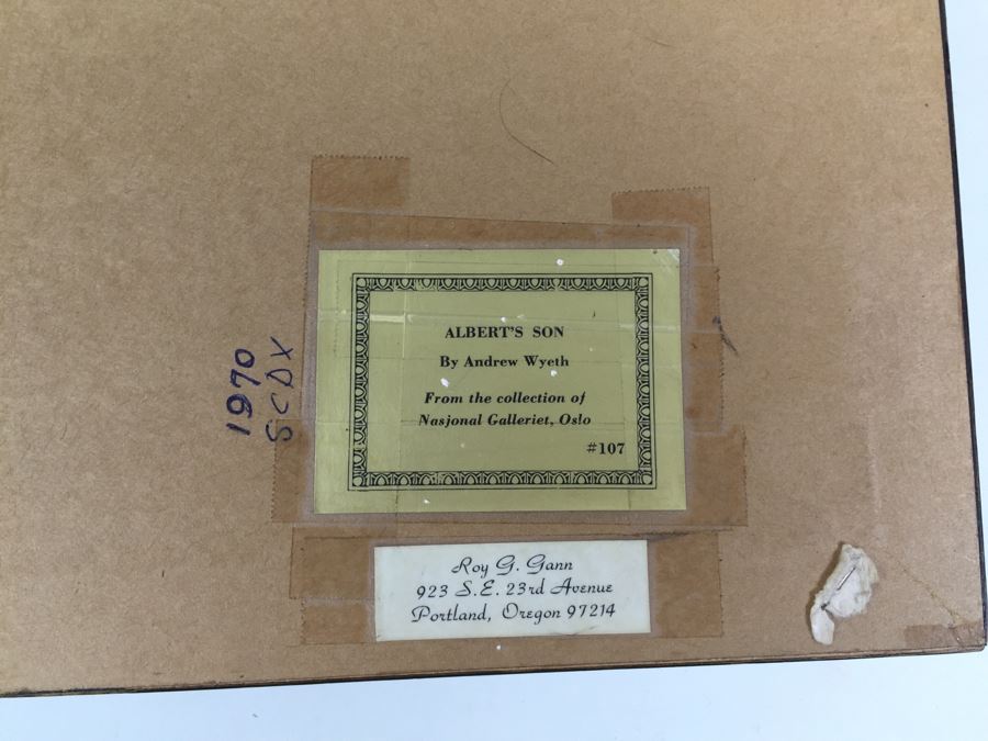 Framed Andrew Wyeth Print Titled Albert's Son From Collection Of Nasjonal Galleriet, Oslo [Photo 11]