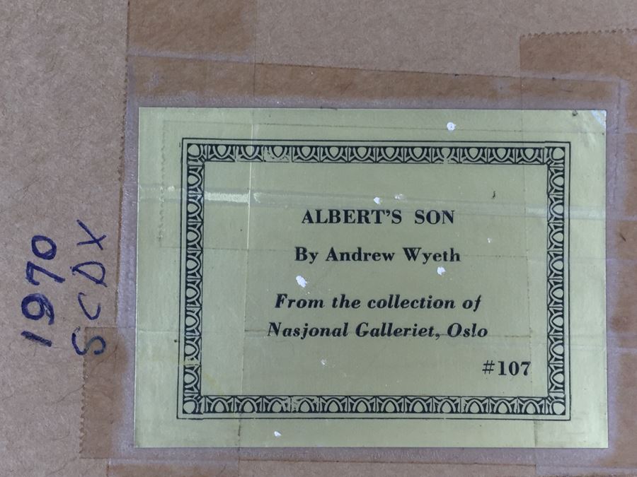 Framed Andrew Wyeth Print Titled Albert's Son From Collection Of Nasjonal Galleriet, Oslo [Photo 12]