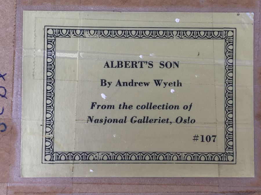 Framed Andrew Wyeth Print Titled Albert's Son From Collection Of Nasjonal Galleriet, Oslo [Photo 3]