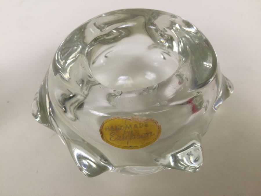 Kastrup-Holmegaard Made In Denmark Signed Glass Vase And Erickson Glass Bowl [Photo 11]