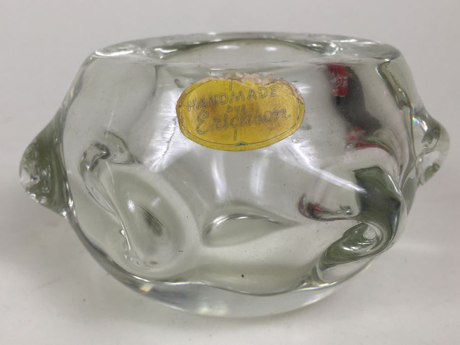 Kastrup-Holmegaard Made In Denmark Signed Glass Vase And Erickson Glass Bowl [Photo 3]