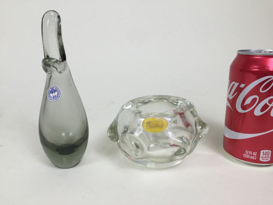 Kastrup-Holmegaard Made In Denmark Signed Glass Vase And Erickson Glass Bowl