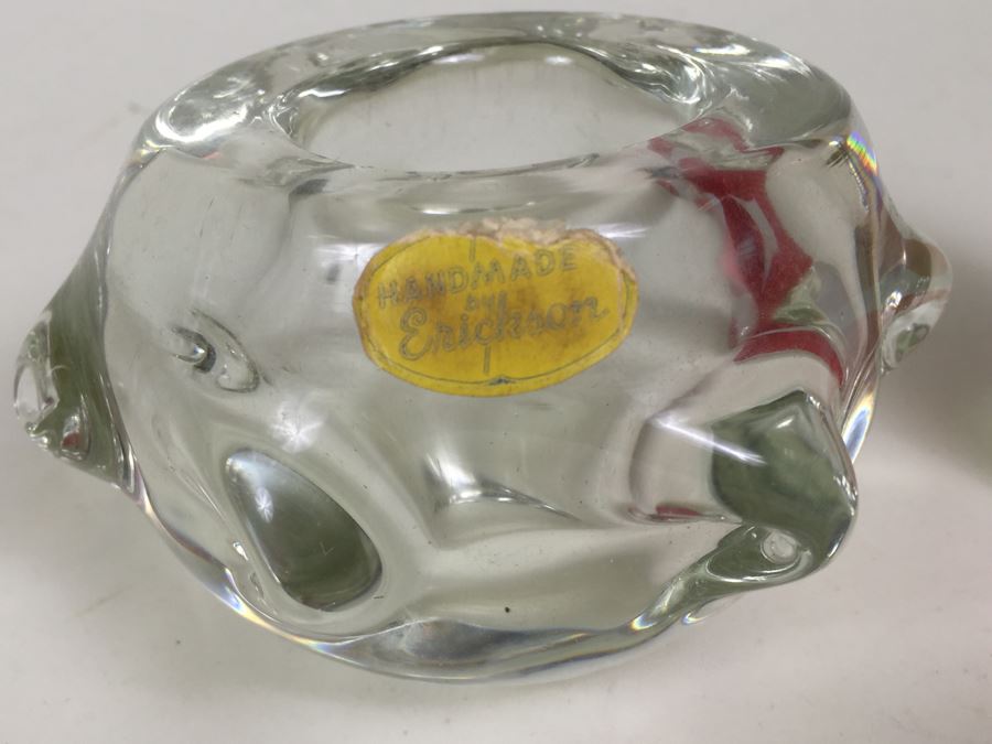 Kastrup-Holmegaard Made In Denmark Signed Glass Vase And Erickson Glass Bowl [Photo 9]