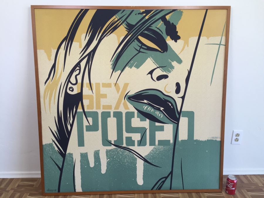 Signed Dave Kinsey One-Of-A-Kind Screen Print 4' x 4' Sex Posed Estimate $850 [Photo 1]