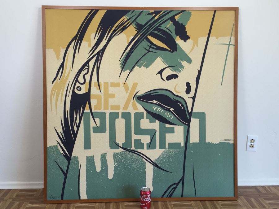Signed Dave Kinsey One-Of-A-Kind Screen Print 4' x 4' Sex Posed Estimate $850 [Photo 9]