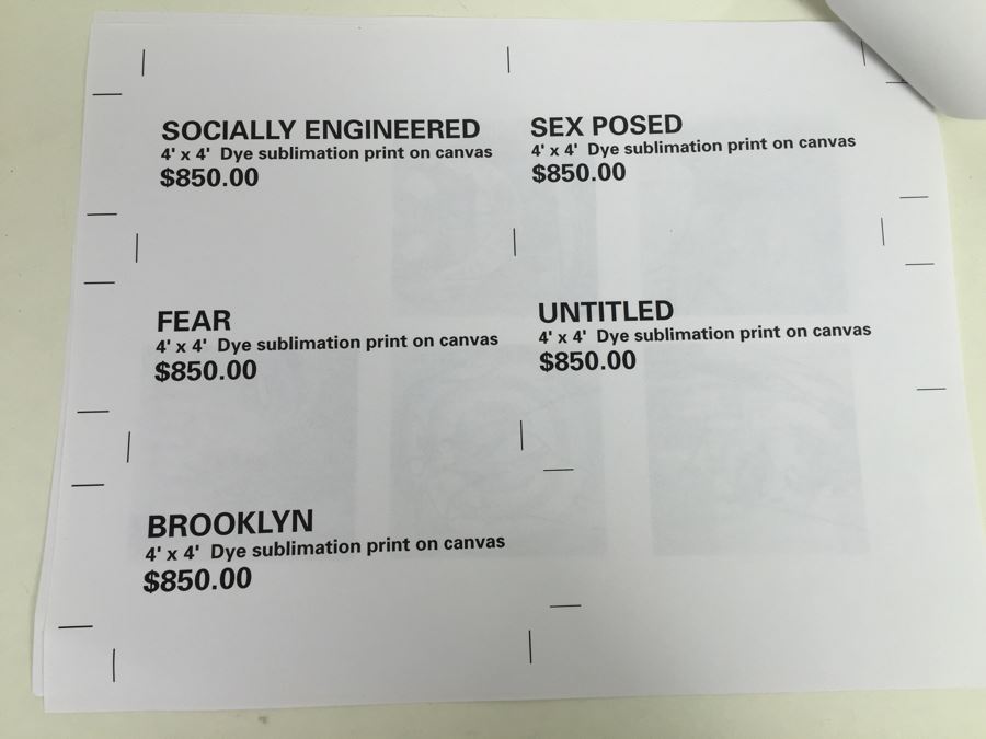 Signed Dave Kinsey One-Of-A-Kind Screen Print 4' x 4' Sex Posed Estimate $850 [Photo 12]