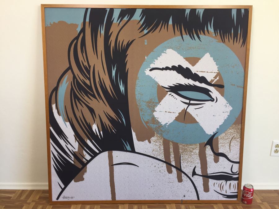 Signed Dave Kinsey One-Of-A-Kind Screen Print 4' x 4' Socially Engineered Estimate $850 [Photo 1]
