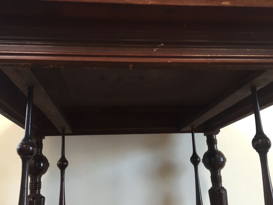 Stunning Antique Two-Tier Turned Wood Table With Ball And Claw Feet [Photo 11]