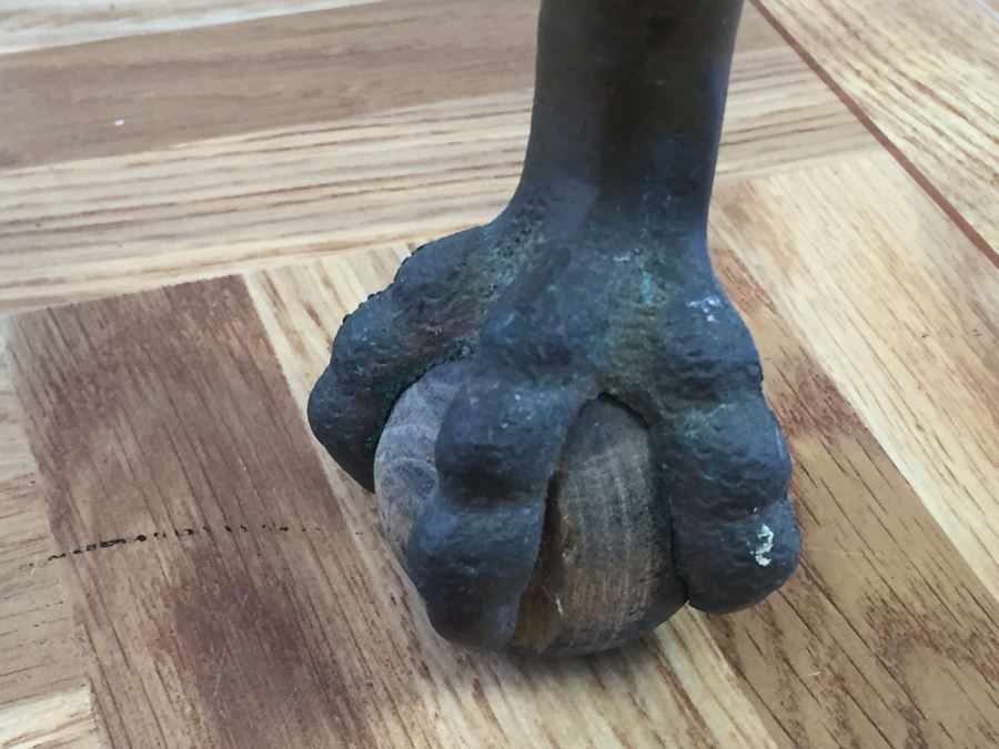 Stunning Antique Two-Tier Turned Wood Table With Ball And Claw Feet [Photo 2]