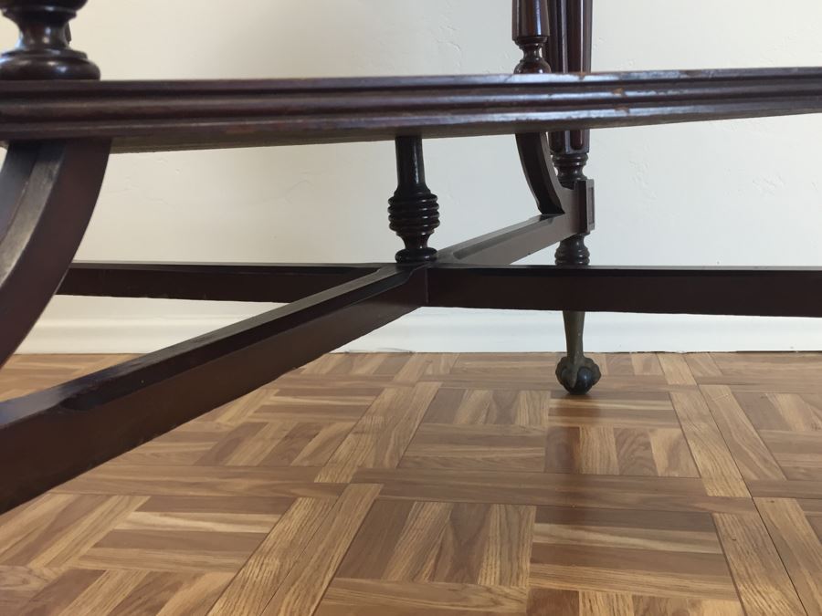 Stunning Antique Two-Tier Turned Wood Table With Ball And Claw Feet [Photo 16]