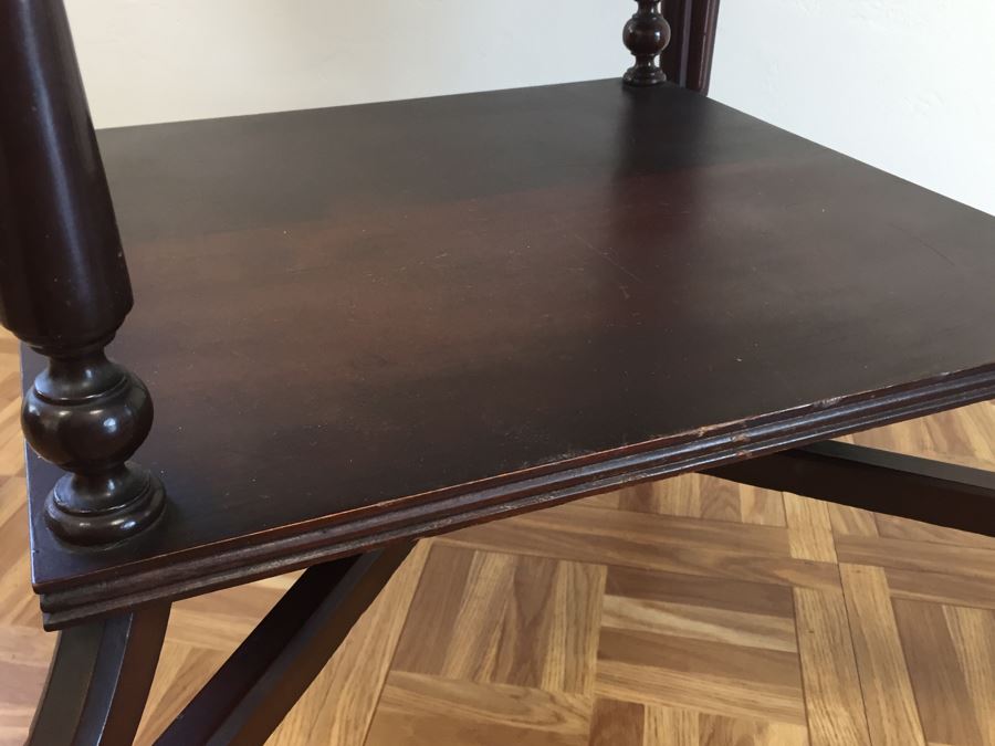 Stunning Antique Two-Tier Turned Wood Table With Ball And Claw Feet [Photo 15]