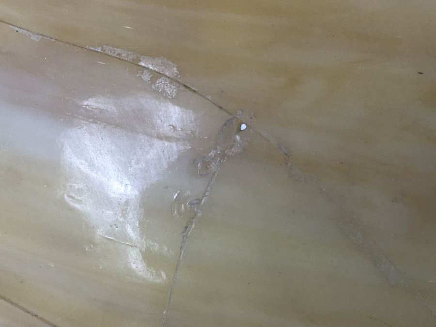 Art Nouveau Six-Panel Slag Glass Table Lamp In Caramel [Photo 17]