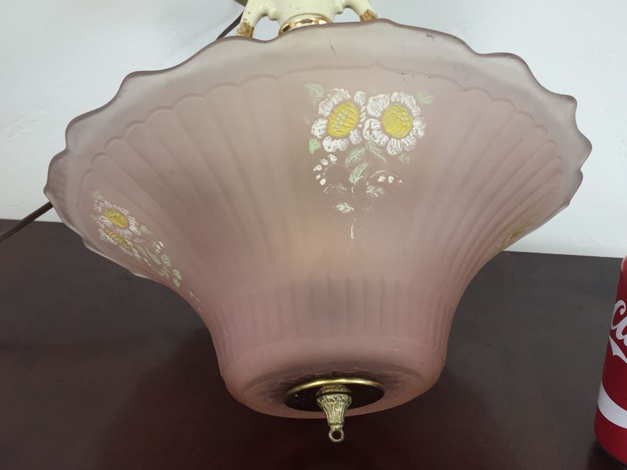 Vintage Hand Painted Glass Light Fixture [Photo 16]