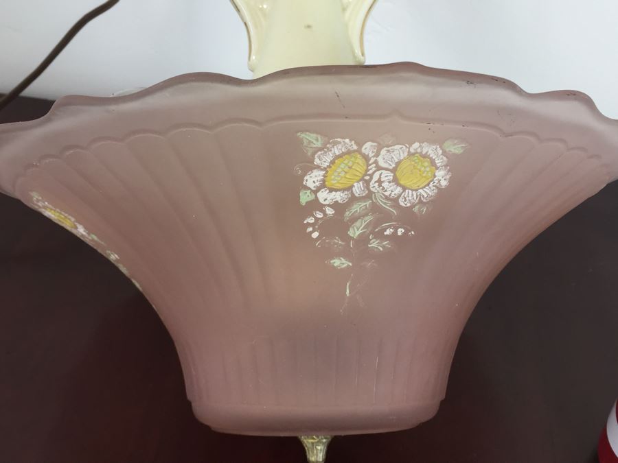 Vintage Hand Painted Glass Light Fixture [Photo 15]