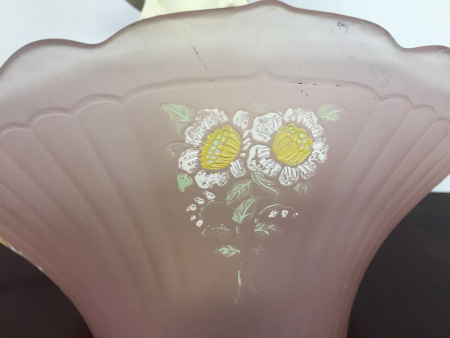 Vintage Hand Painted Glass Light Fixture [Photo 6]