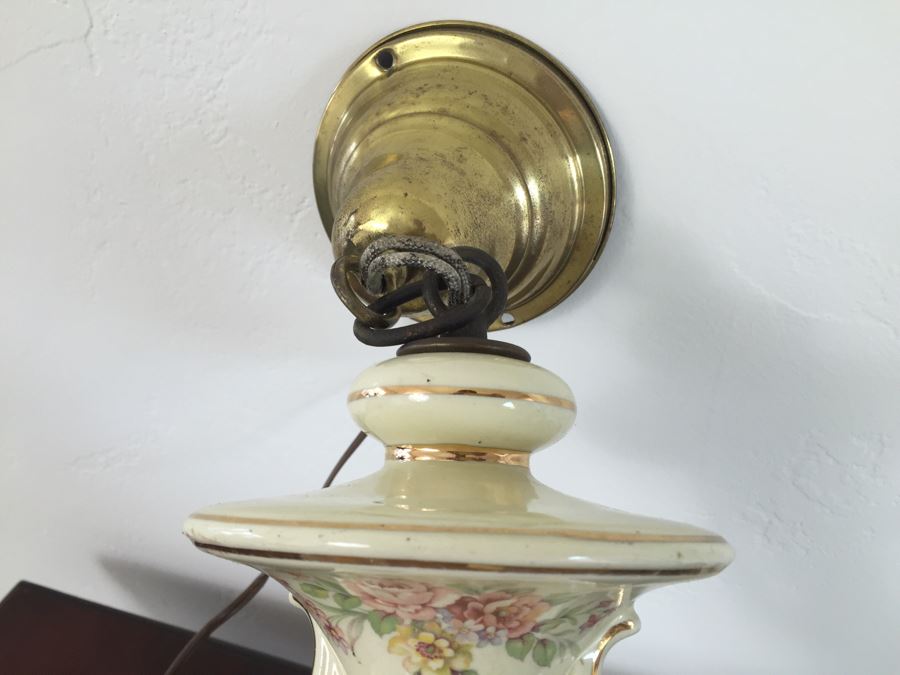 Vintage Hand Painted Glass Light Fixture [Photo 10]