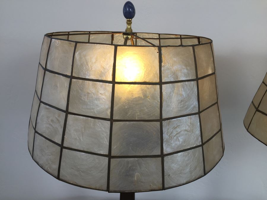 Pair Of Craftsman Table Lamps With Capiz Shades [Photo 20]