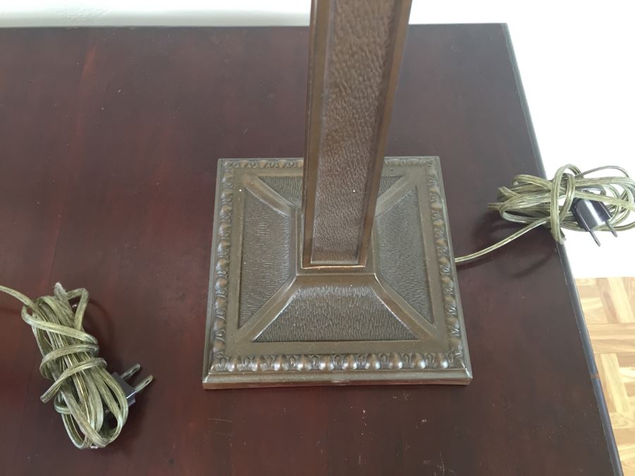 Pair Of Craftsman Table Lamps With Capiz Shades [Photo 7]