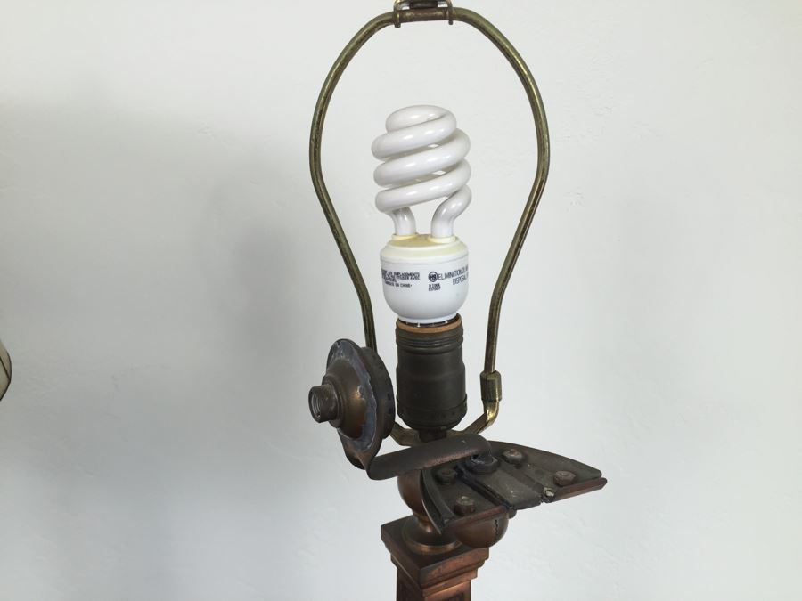 Pair Of Craftsman Table Lamps With Capiz Shades [Photo 11]