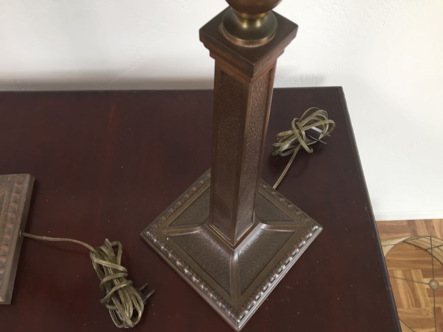 Pair Of Craftsman Table Lamps With Capiz Shades [Photo 15]