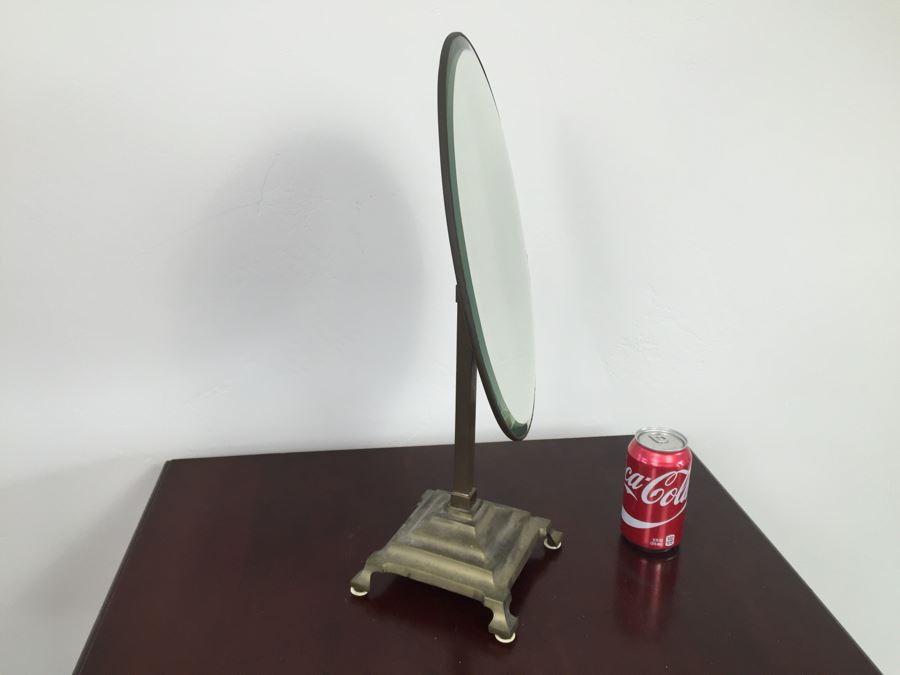 Vintage Adjustable Brass Vanity Table Mirror [Photo 2]