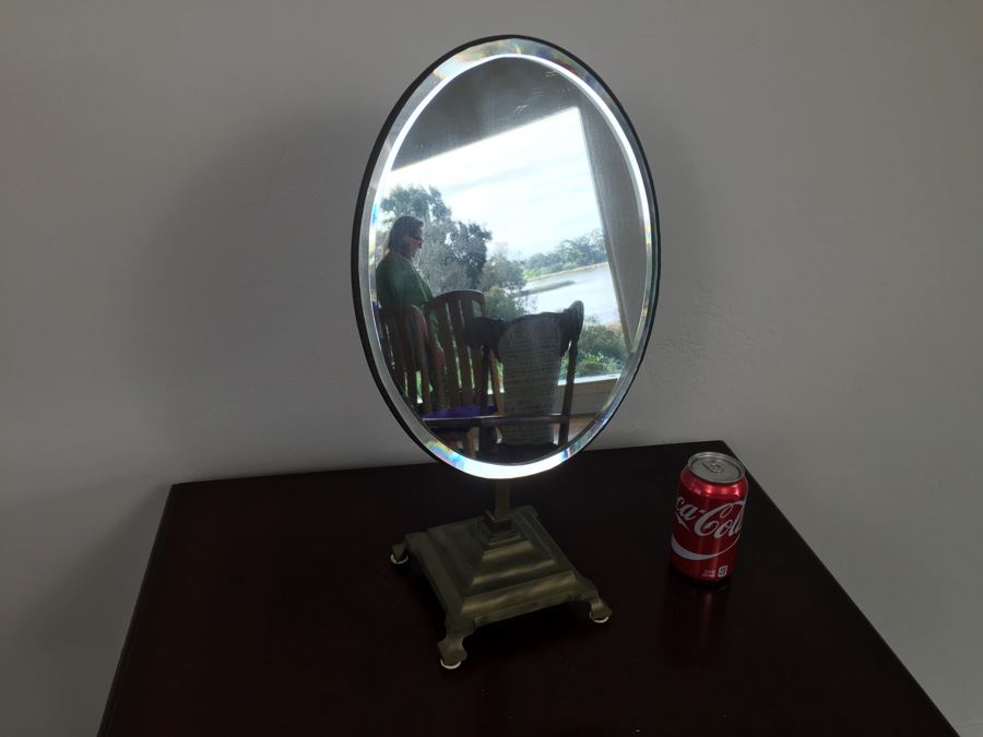 Vintage Adjustable Brass Vanity Table Mirror [Photo 4]