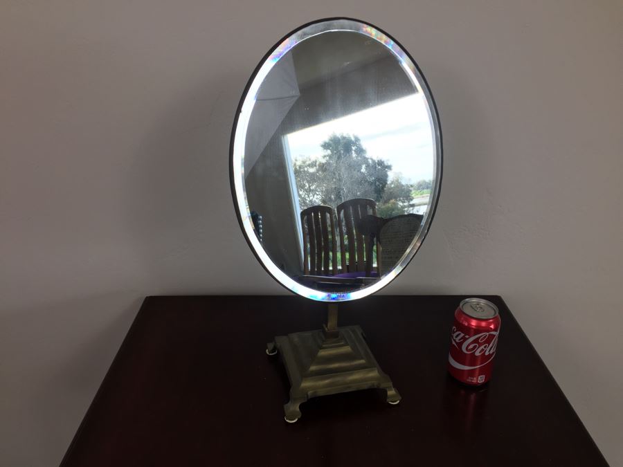 Vintage Adjustable Brass Vanity Table Mirror