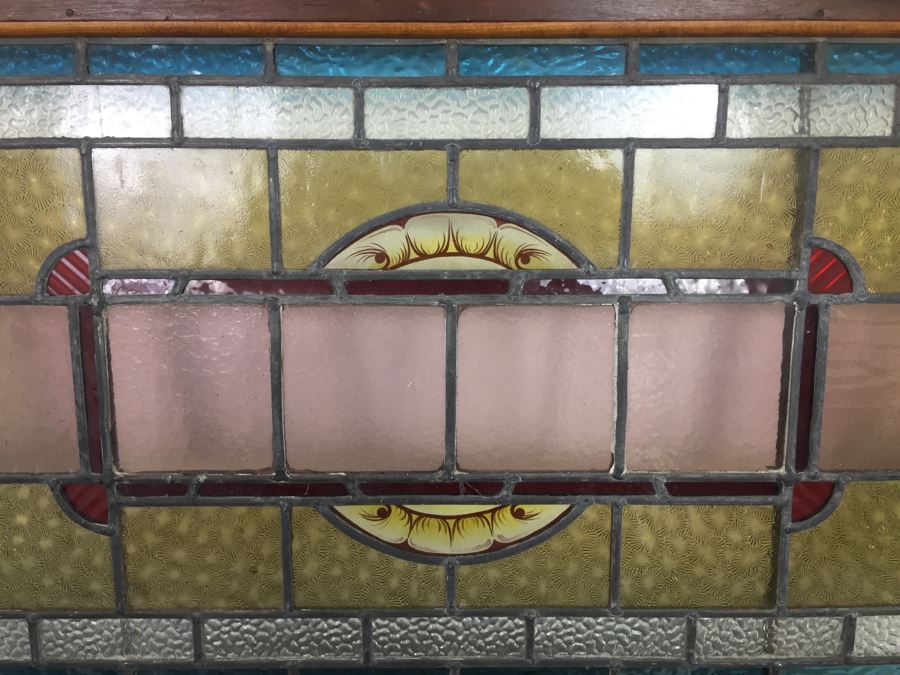 Vintage Framed Stained Art Glass Window [Photo 6]