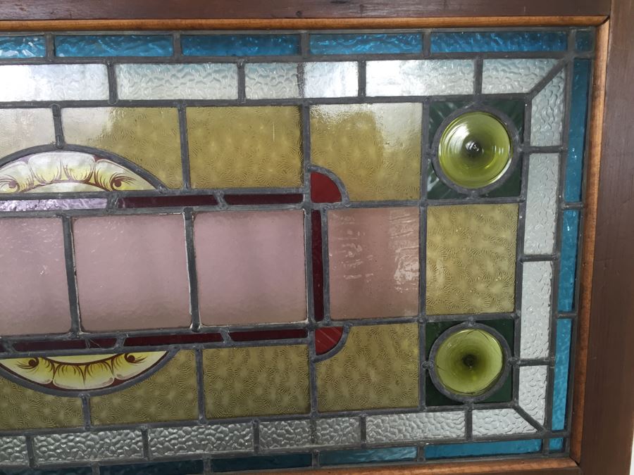 Vintage Framed Stained Art Glass Window [Photo 7]