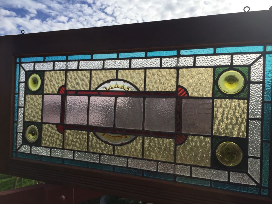 Vintage Framed Stained Art Glass Window [Photo 15]