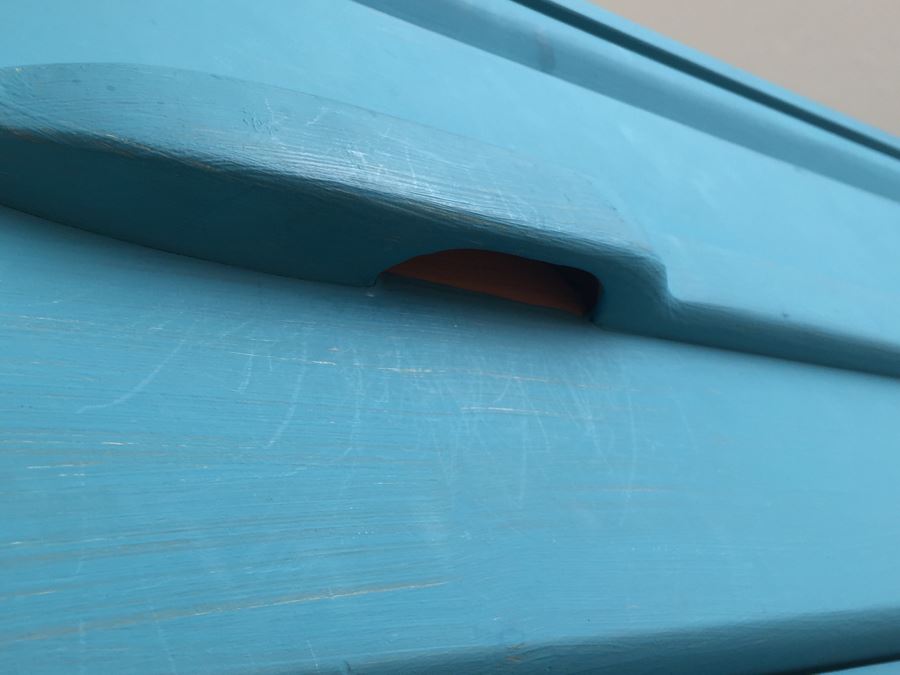 Mid-Century 3-Drawer Wooden Dresser Painted Blue [Photo 9]
