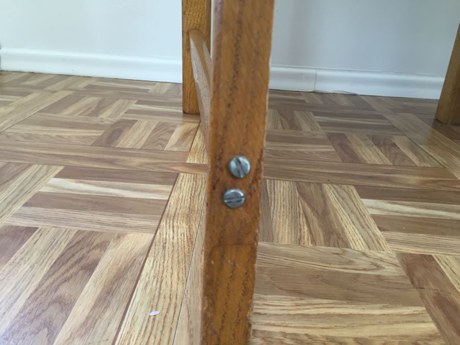 Set Of 3 Oak Curved Back Chairs [Photo 6]