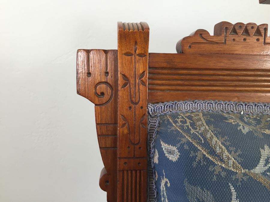 Stunning Eastlake Wooden Platform Rocker Rocking Chair With Detailed Wood Carvings [Photo 24]
