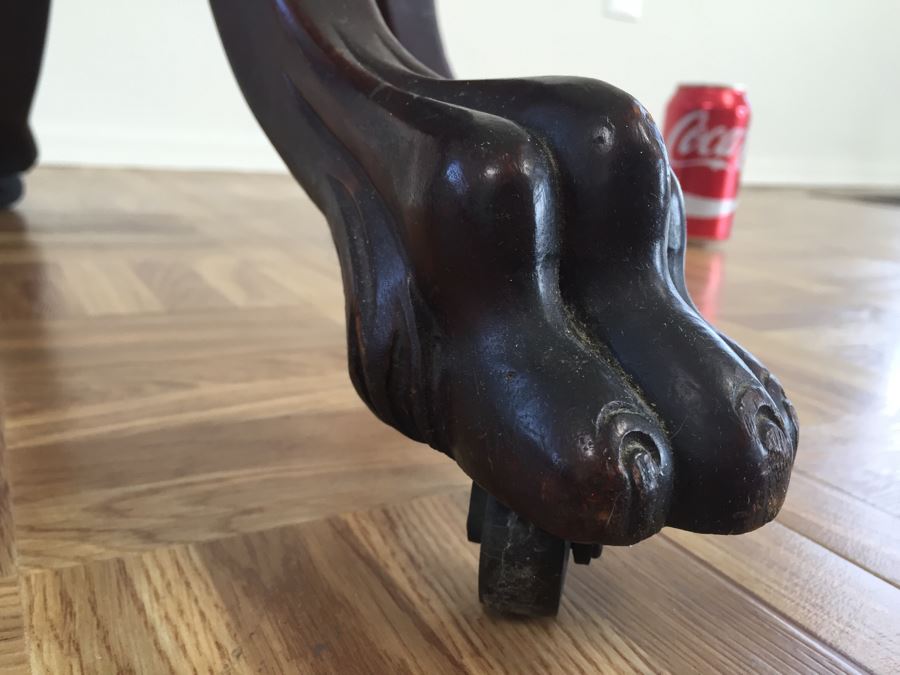 Fabulous Vintage Full Length Adjustable Mirror With Claw Feet On Casters [Photo 7]