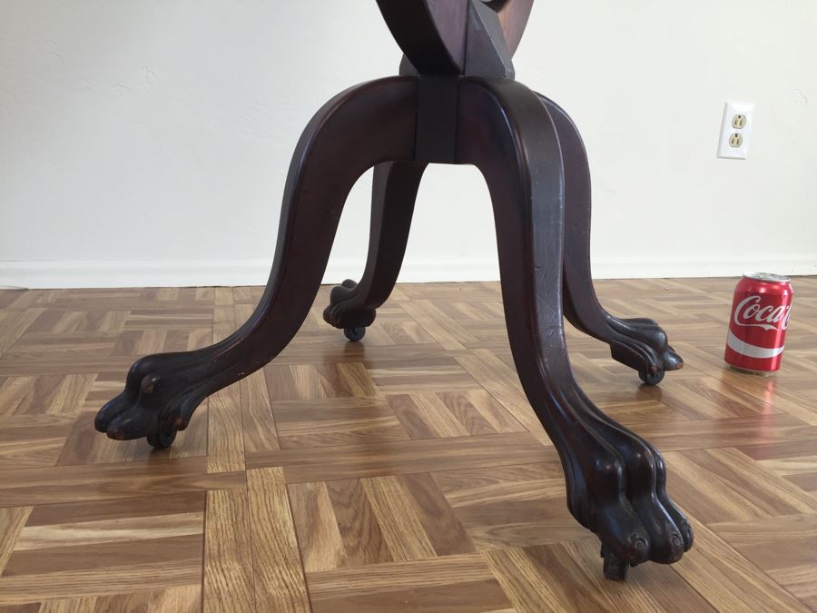 Fabulous Vintage Full Length Adjustable Mirror With Claw Feet On Casters [Photo 8]