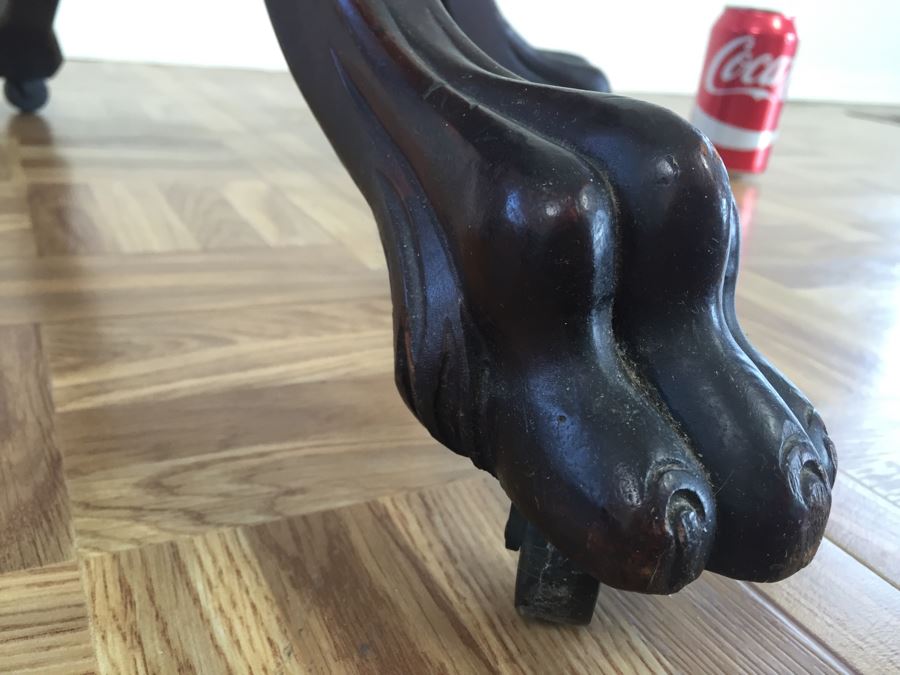 Fabulous Vintage Full Length Adjustable Mirror With Claw Feet On Casters [Photo 3]