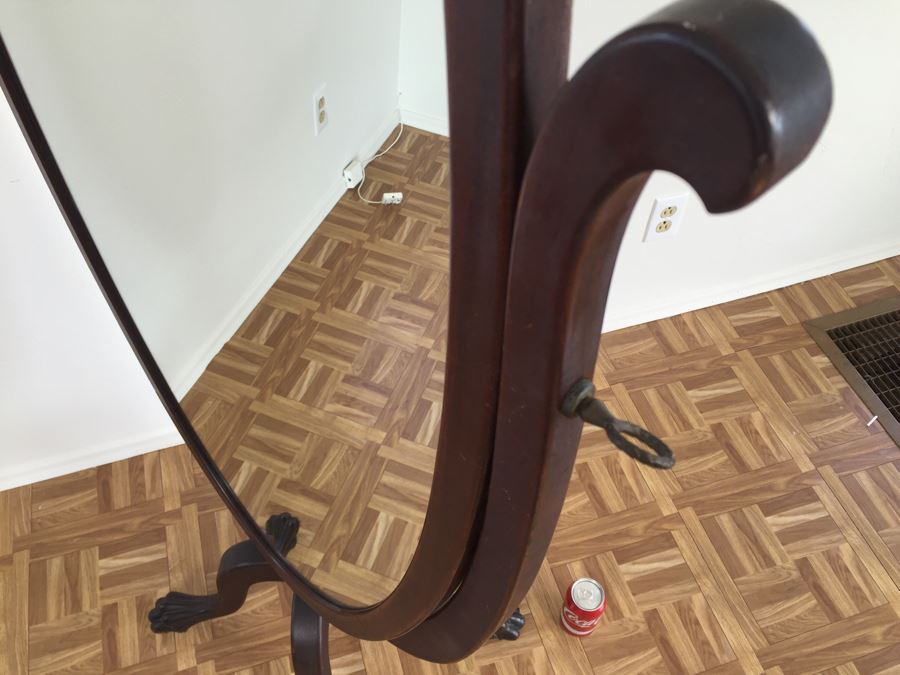 Fabulous Vintage Full Length Adjustable Mirror With Claw Feet On Casters [Photo 24]