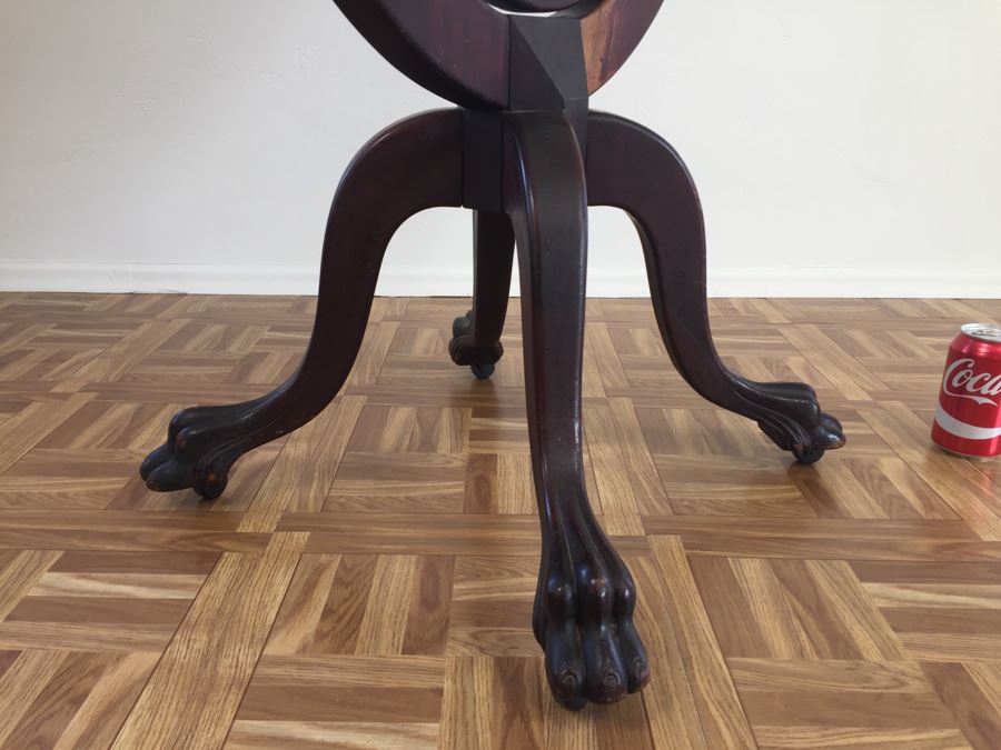 Fabulous Vintage Full Length Adjustable Mirror With Claw Feet On Casters