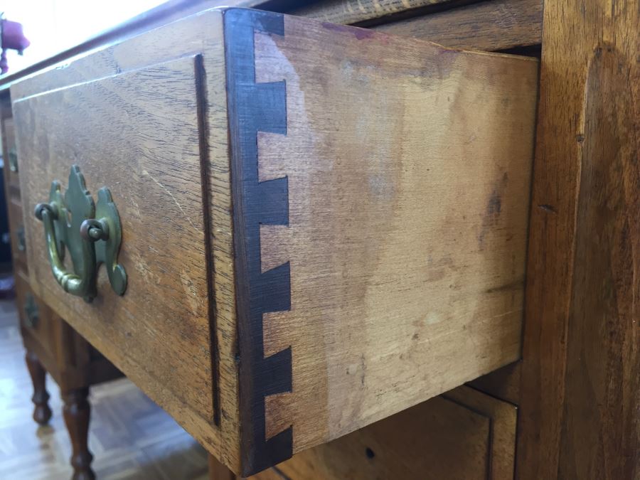 Vintage Solid Wood Desk By Hale Desk Co New York [Photo 2]