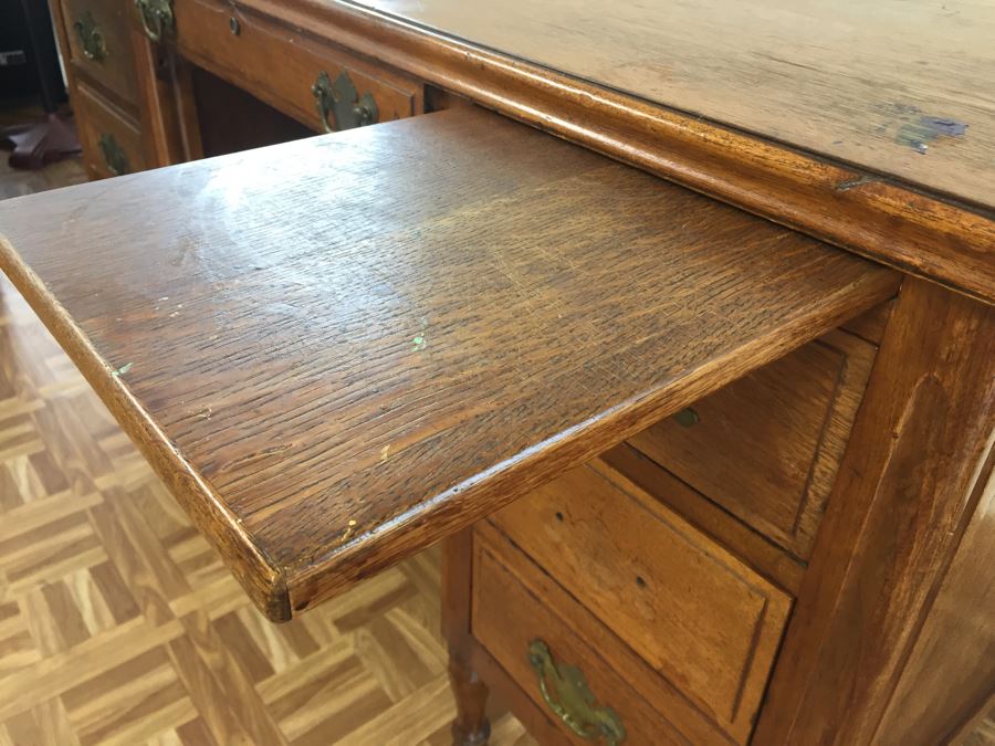 Vintage Solid Wood Desk By Hale Desk Co New York [Photo 12]